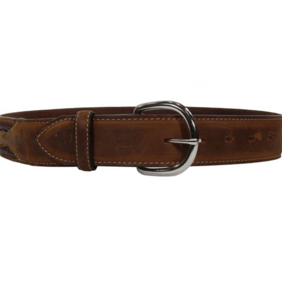 Tony Lama Laced Edge Horsehair Ribbon Western Leather Belt - Picture 1 of 12